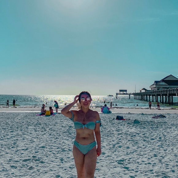 Striped Knot front bardot high cut bikini - Picture 5 of 6